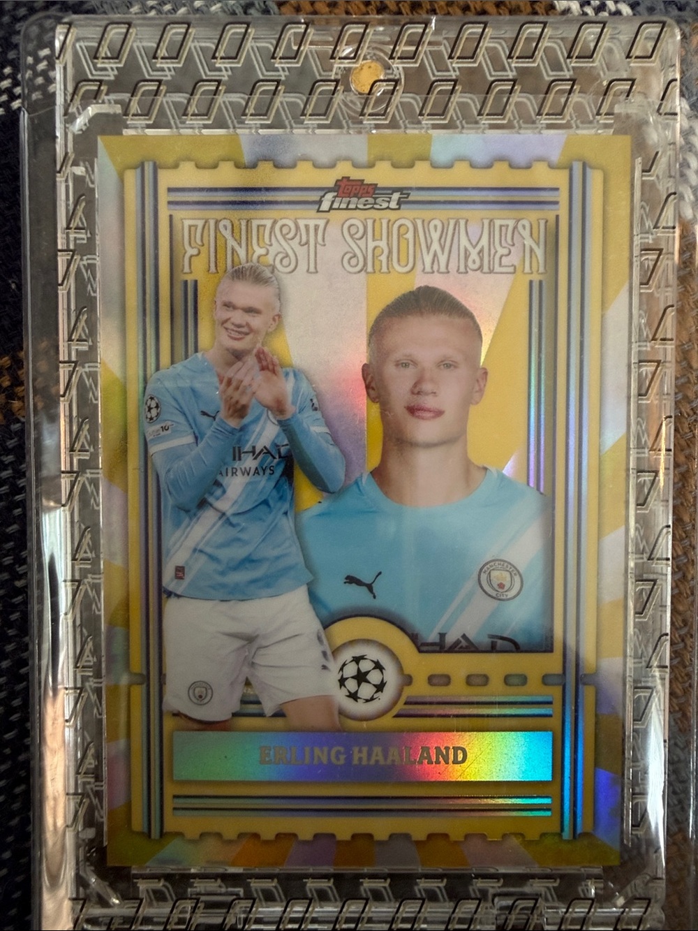 Topps Erling Haaland Card - Light Blue & Yellow Gold